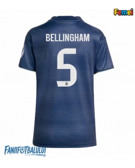 Real Madrid Jude Bellingham #5 Tricou Fotbal Replică 2025-26 Femei Deplasare